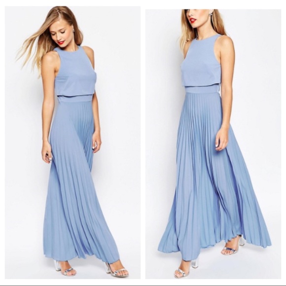cornflower blue maxi dress
